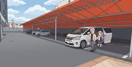屋根付き駐車場のご案内（イラスト）
