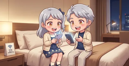 無料Wi-Fi 完備のご案内（イラスト）